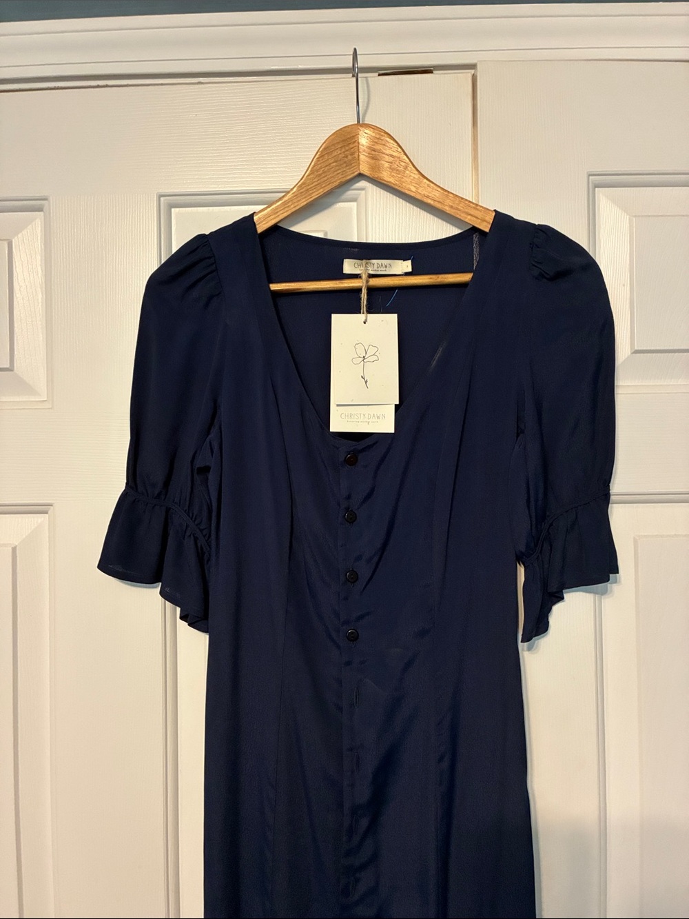 NWT Christy Dawn The Lennon Dress - Midnight Button-Front Maxi Dress